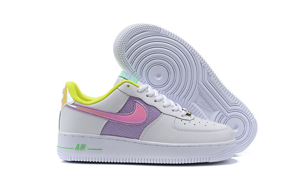 Women's Air Force 1 Low Top White/Purple Shoes 0109